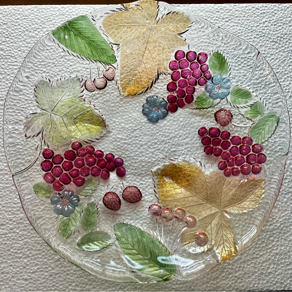 Beautiful Vintage Goofus Glass Platter